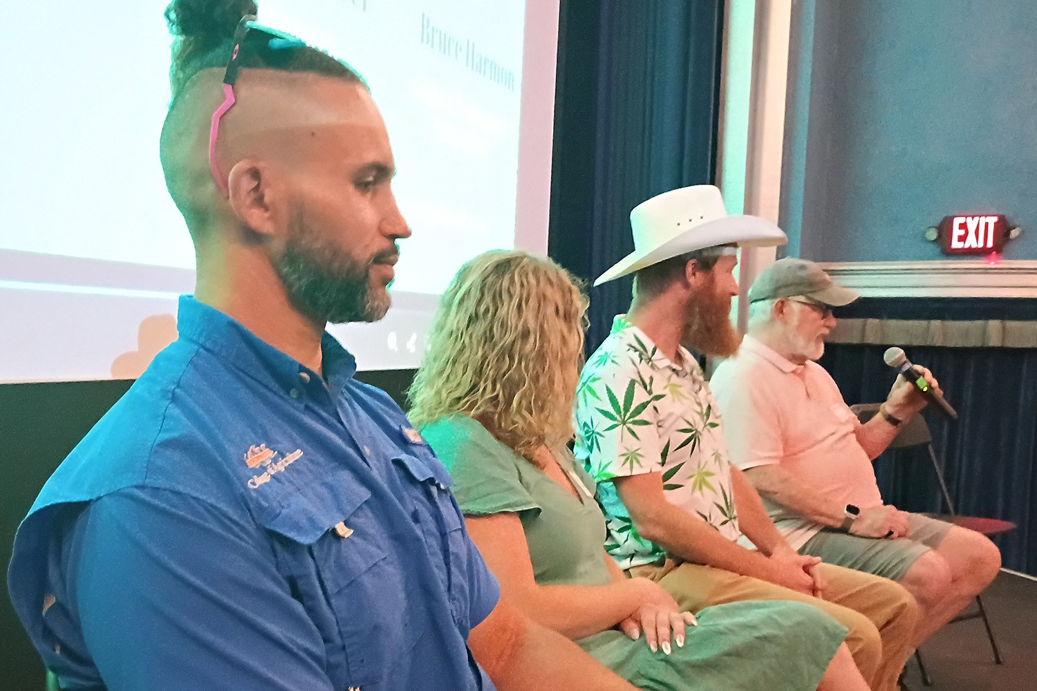 Derrick Gooden, Courtney Kusterer, Prof. Nate Miller & Bruce Harmon