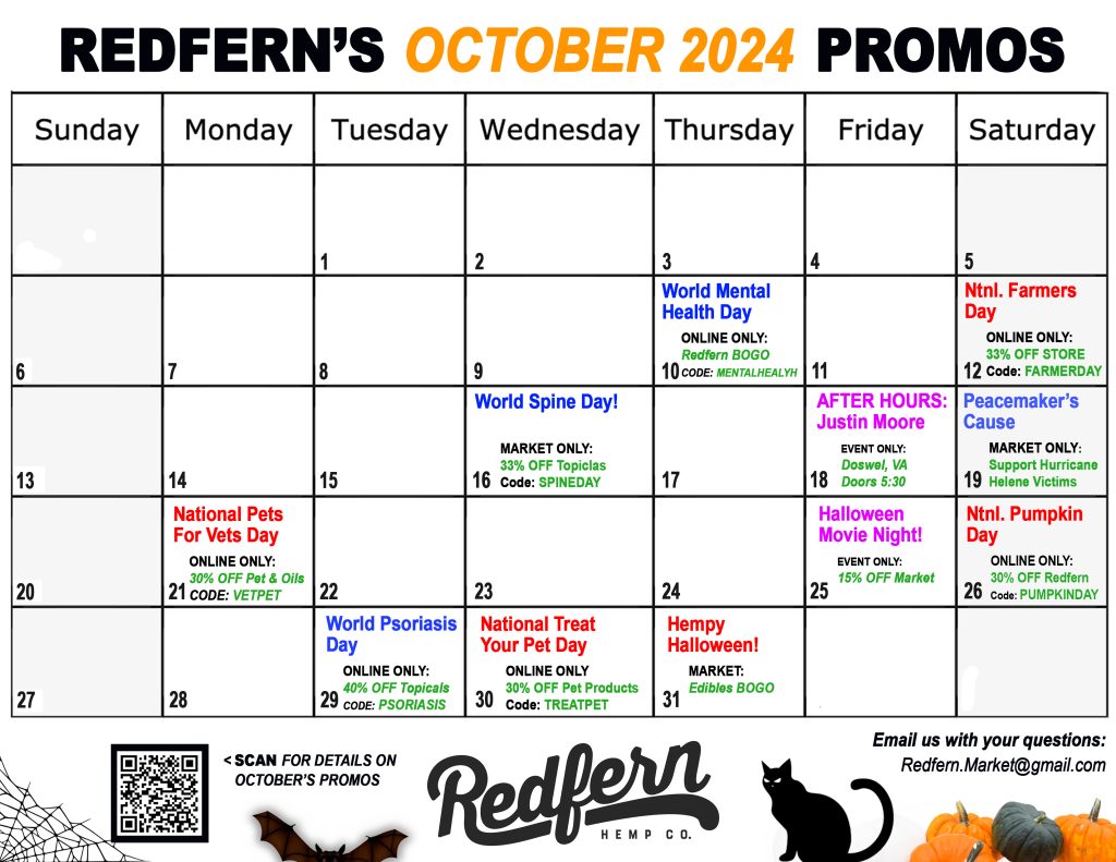 Redfern's October 2024 Promotional Events